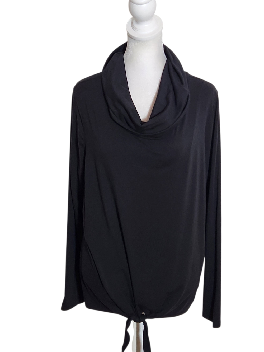 Anybody Black Cowl Neck Top with Hem Tie Size Medium